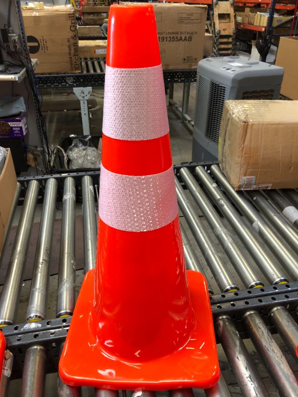 Photo 2 of 28" Traffic Cone Plastic Road Cone PVC Safety Road Parking ConeWeighted Hazard Cones Construction Cones Orange Field Marker Cone Parking Barrier Safety Cone Traffic Cone---NO BOX---DIRTY FROM EXPOSURE---
