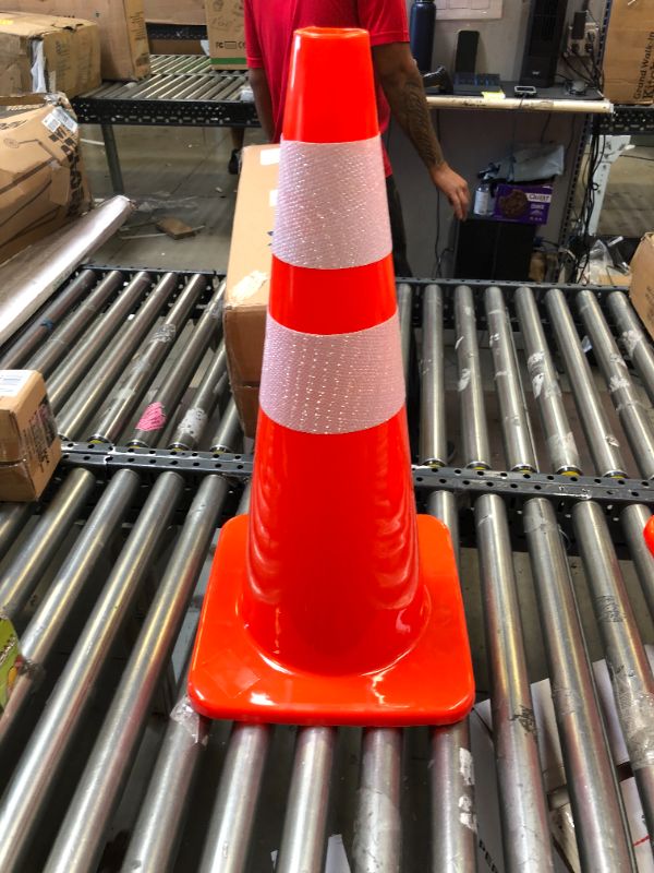 Photo 1 of 28" Traffic Cone Plastic Road Cone PVC Safety Road Parking ConeWeighted Hazard Cones Construction Cones Orange Field Marker Cone Parking Barrier Safety Cone Traffic Cone---NO BOX---DIRTY FROM EXPOSURE---
