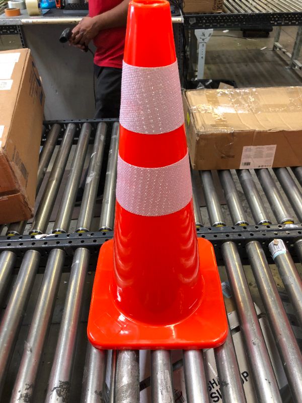 Photo 2 of 28" Traffic Cone Plastic Road Cone PVC Safety Road Parking ConeWeighted Hazard Cones Construction Cones Orange Field Marker Cone Parking Barrier Safety Cone Traffic Cone---NO BOX---DIRTY FROM EXPOSURE---
