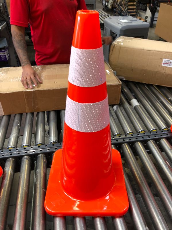 Photo 2 of 28" Traffic Cone Plastic Road Cone PVC Safety Road Parking ConeWeighted Hazard Cones Construction Cones Orange Field Marker Cone Parking Barrier Safety Cone Traffic Cone---NO BOX---DIRTY FROM EXPOSURE---
