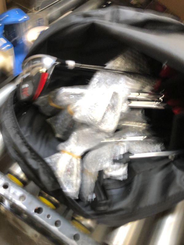 Photo 4 of Precise M5 Men's Complete Golf Clubs Package Set Includes Titanium Driver, S.S. Fairway, S.S. Hybrid, S.S. 5-PW Irons, Putter, Stand Bag, 3 H/C's. for Right Handed Golferss. One of Golf Clubs are Broken,. Moderate use on Item and Clubs. Box Packaging Dama