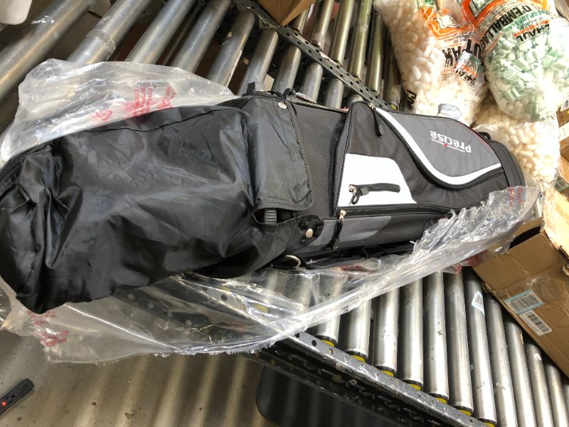 Photo 8 of Precise M5 Men's Complete Golf Clubs Package Set Includes Titanium Driver, S.S. Fairway, S.S. Hybrid, S.S. 5-PW Irons, Putter, Stand Bag, 3 H/C's. for Right Handed Golferss. One of Golf Clubs are Broken,. Moderate use on Item and Clubs. Box Packaging Dama