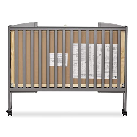 Photo 1 of Dream On Me Full Size 2 Position Folding Stationary Side Crib, Steel Grey
