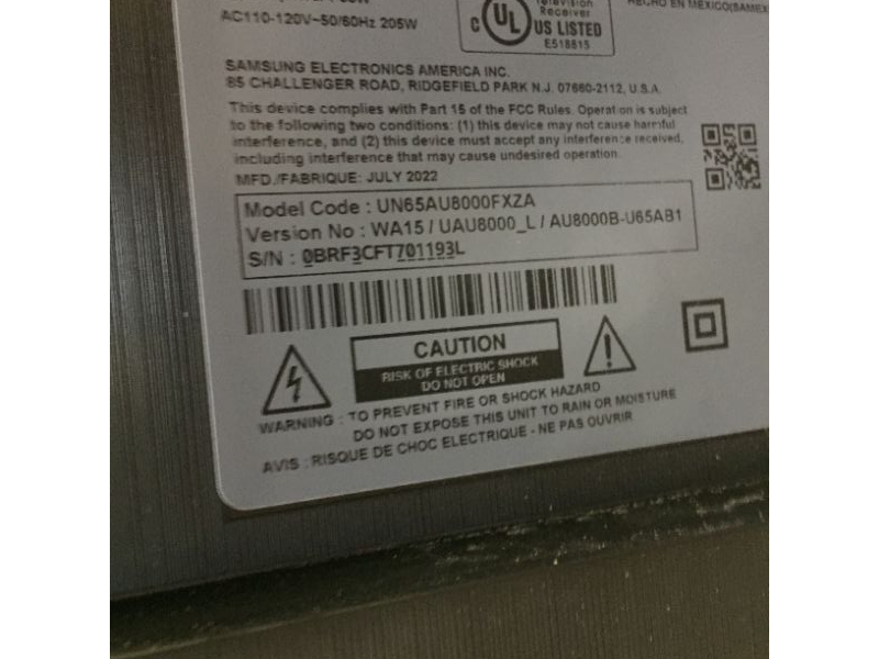 Photo 4 of SAMSUNG 65-Inch Class Crystal 4K UHD AU8000 Series HDR, 3 HDMI Ports, Motion Xcelerator, Tap View, PC on TV, Q Symphony, Smart TV with Alexa Built-In (UN65AU8000FXZA, 2021 Model).  Factory Sealed, Opened For inspection. item is New.