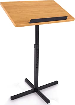 Photo 1 of Portable Floor Lectern Podium Stand-Height Adjustable Steady Standing Design Teacher Speaker Lecture Classroom Presentation Stand, Laptop Computer Book Holder w/ Slanted Top Shelf-Pyle PLCTND44,BLACK
