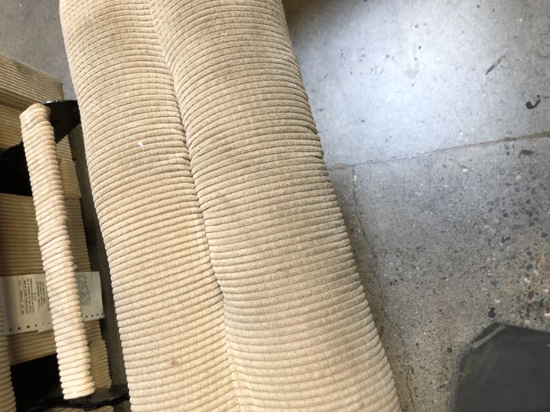 Photo 8 of WOOD BASE. BEIGE CORDUROY FABRIC RECLINER WITH ARM COVERS AND TOP COVER. VERY DIRTY FROM USE AND STORAGE. NEEDS TO BE CLEANED 