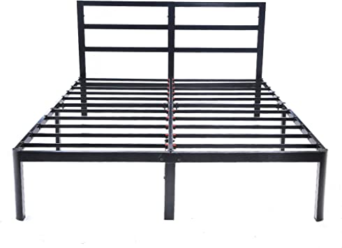 Photo 1 of 18 Inch High/ Mattress Support / Metal Slat Bed Frame with Head Support No Boxspring Needed (Full)