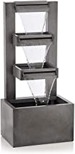 Photo 1 of Alpine Corporation 43" Tall Outdoor Multi-Tier Modern Industrial Metal Fountain, Grey
