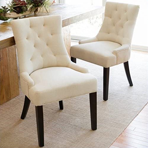 Photo 1 of Christopher Knight Home Hayden Tufted Fabric Dining / Accent Chairs, 2-Pcs Set, Beige
