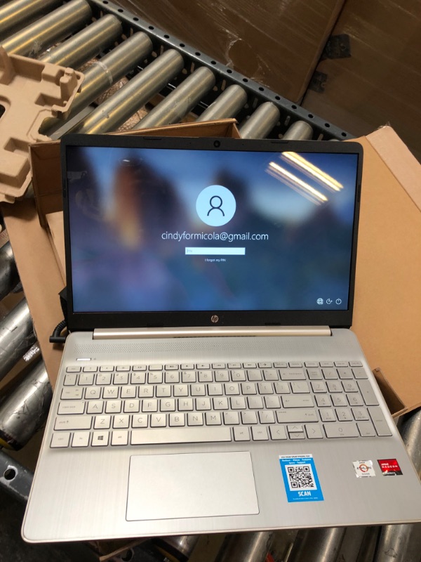 Photo 2 of 2021 HP 15.6" HD Laptop Computer, AMD Athlon Silver N3050U, 4GB RAM, 128GB SSD, HDMI, USB-C, WiFi, Webcam, Windows 10 S  **LOCKED**