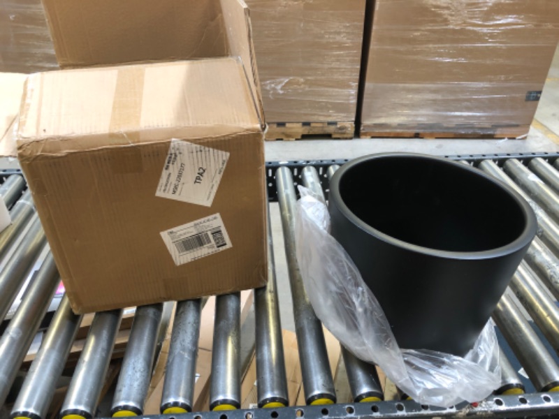 Photo 1 of Buyaround Plant Pots, Ceramic 9 Inch Planters Indoor, Modern Black Flower Pots with Drainage Hole, Decorative Home Office
