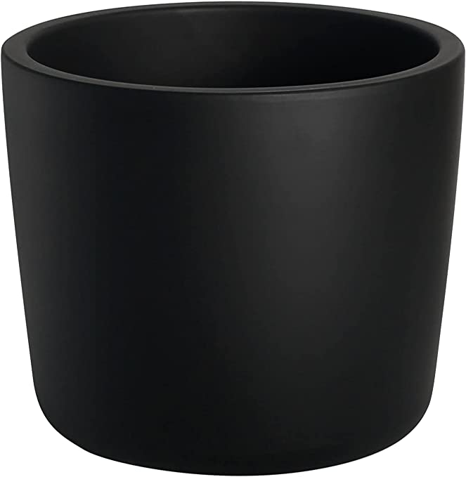 Photo 1 of Buyaround Plant Pots, Ceramic 9 Inch Planters Indoor, Modern Black Flower Pots with Drainage Hole, Decorative Home Office
