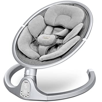 Photo 1 of Baby Swing for Infants, BabyBond Bluetooth Infant Swing with Music Speaker, Preset Lullabies, 5 Point Harness Belt, 5 Speeds and Remote Control - Portable Baby Swing for Inside and Outdoor
