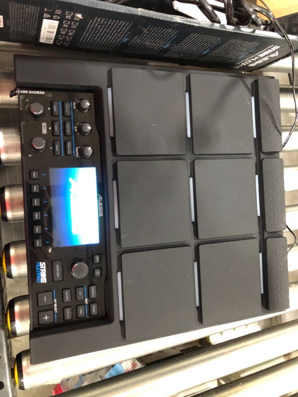 Photo 3 of Alesis Strike Multipad - 9-Pad Percussion Instrument with Sampler, Looper, 2 Ins and Outs, Soundcard, Sample Loading via USB Thumb Drives and 4.3-Inch Display  -- DOESNT BOOT PAST ALESIS BRAND SCREEN. NO SOFTWARE IN BOX. MAY NEED TO BE CONNECTED TO COMPUT