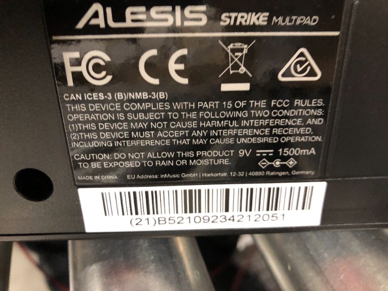 Photo 4 of Alesis Strike Multipad - 9-Pad Percussion Instrument with Sampler, Looper, 2 Ins and Outs, Soundcard, Sample Loading via USB Thumb Drives and 4.3-Inch Display  -- DOESNT BOOT PAST ALESIS BRAND SCREEN. NO SOFTWARE IN BOX. MAY NEED TO BE CONNECTED TO COMPUT