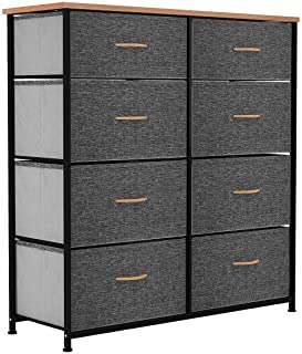 Photo 1 of YITAHOME Storage Tower Unit with 8 Drawers - Fabric Dresser with Large Capacity, Organizer Unit for Bedroom, Living Room & Closets - Sturdy Steel Frame, Wooden Top & Easy Pull Fabric Bins (Dark Grey)
