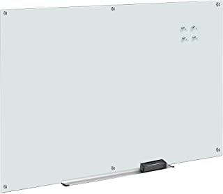 Photo 1 of Amazon Basics Glass Board, Magnetic Dry Erase White Board, Frameless, Infinity, 6 x 4 Foot