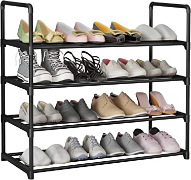 Photo 1 of INGIORDAR Shoe Rack 4-Tier Metal Sturdy Shoe Organizer 20 Pairs Shoe Shelf for Entryway Closets Garage (4 Tier, Black)
