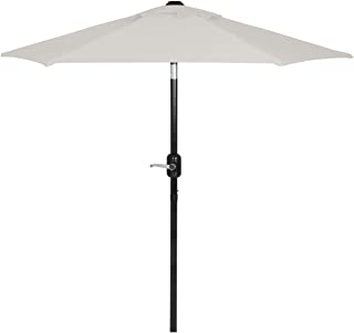 Photo 1 of 6 Ft Outdoor Patio Umbrella, Easy Open/Close Crank and Push Button Tilt Adjustment - Beige Market Umbrellas