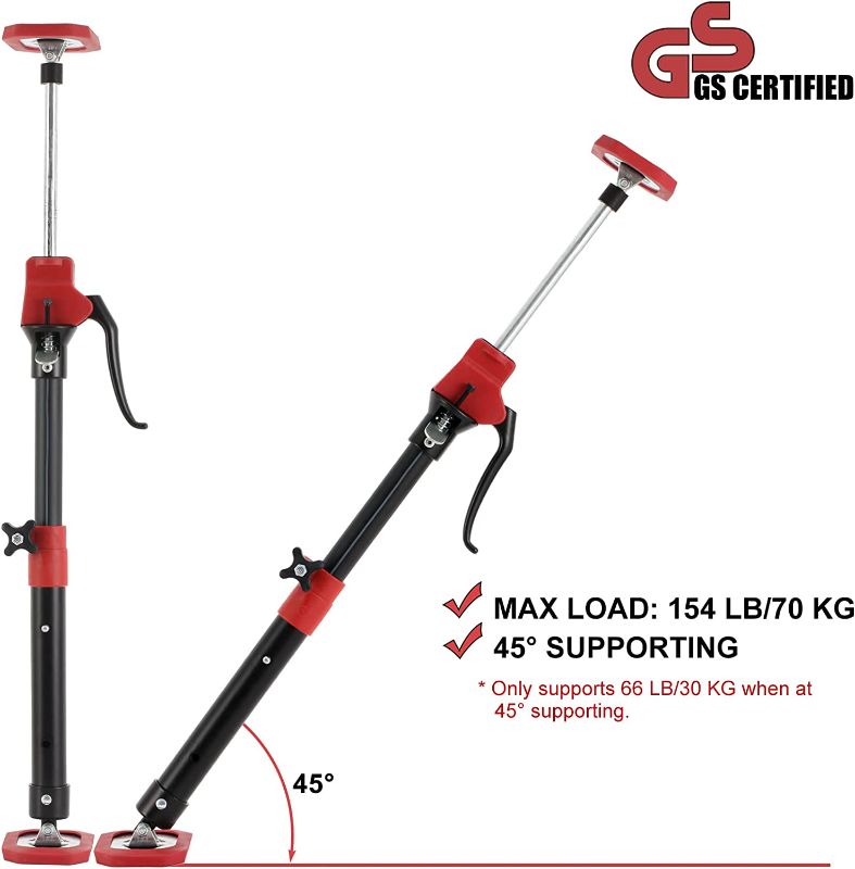 Photo 1 of XINQIAO Third Hand Tool 3rd Hand Support System, Premium Steel Support Rod with 154 LB Capacity for Cabinet Jack, Drywall Jack& Cargo Bars,125-290 cm