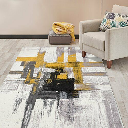 Photo 1 of Contemporary Modern Abstract Area Rug 5' X 7' Gold
