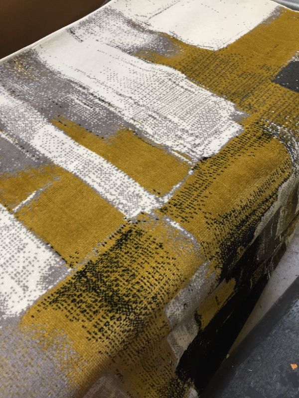 Photo 1 of Contemporary Modern Abstract Area Rug 5' X 7' Gold
