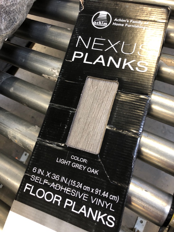 Photo 3 of Vinyl Self-Adhesive Wood Plank, 10-Pack (15 Square Feet) - 6 Inch Width, 36 Inch Length, 1.2mm - Light Grey Oak - Just Peel and Stick, Easy DIY Nexus Planks for Any Room by Achim Home Decor
