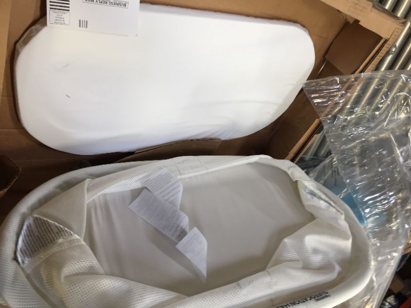 Photo 2 of BABYBJORN Cradle - White, 31x23x26 Inch (Pack of 1). Minor Use, Box Packaging DAmaged, Missing Screws and SMall Hardware