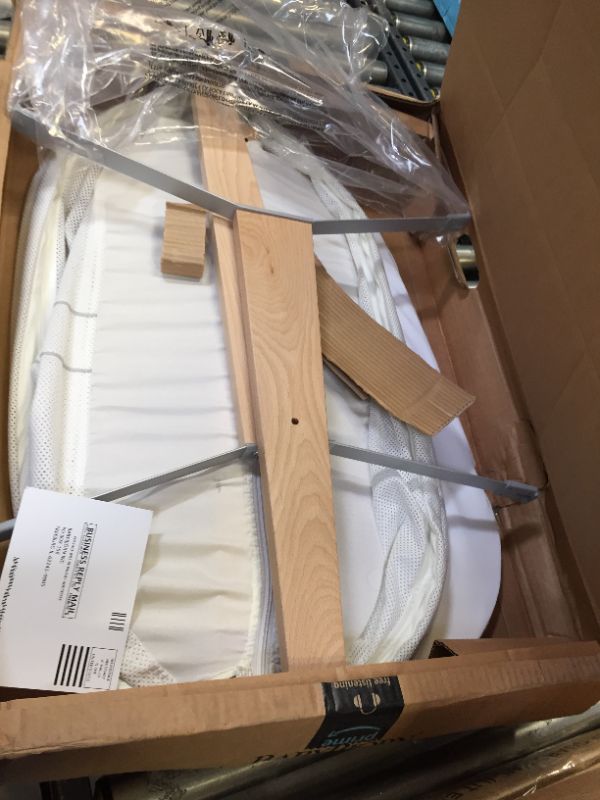 Photo 5 of BABYBJORN Cradle - White, 31x23x26 Inch (Pack of 1). Minor Use, Box Packaging DAmaged, Missing Screws and SMall Hardware