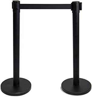 Photo 1 of 3-Foot Crowd Control Stanchions with 6.25-Foot Retractable Belt by Pudgy Pedro's Party Supplies (Black). Moderate Use, Scratches on Item, Missing Retractable Belt, Only Stanchions. 
