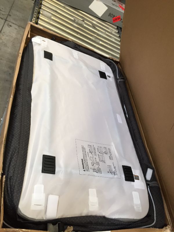 Photo 1 of Dream On Me Waves Bassinet and Bedside Sleeper & Playard, Compact Portable & Travel Friendly, Grows with Baby, Dark Gray, 16.7 lb. Moderate Use, Scratches and sCuffs on ITem, Box Packaging Damaged,
