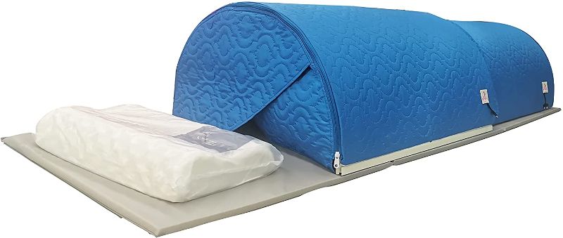 Photo 1 of amocane Far Infrared Sauna Dome, Portable 360 Degree Complete Coverage Personal Sauna Capsule, with Pillows, Two - Stage Sauna, Single Person (Blue, US Plug)