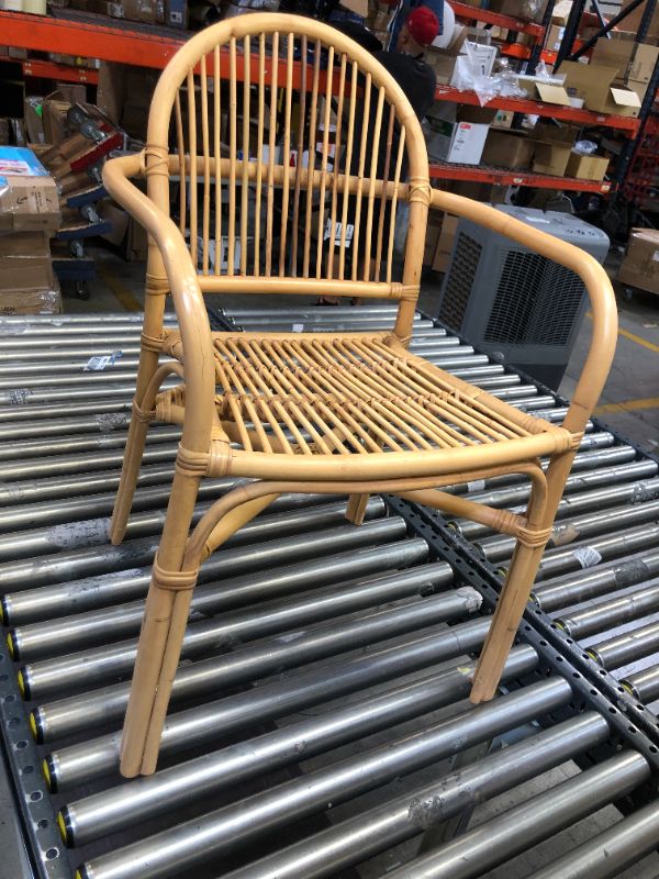 Photo 2 of Baxton Studio Tugera Modern Bohemian Natural Brown Rattan Dining Chair
