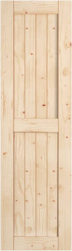 Photo 1 of EaseLife 41in x 84in Sliding Barn Wood Door,Interior Doors,DIY Assemblely Unfinished Solid Natural Spruce Panelled Slab,Easy Install,Apply to Rooms & Storage Closet,H-Frame
