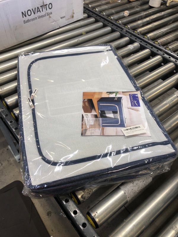 Photo 1 of CHAROCOUT Large Storage Box Navy Blue 3-Pack
