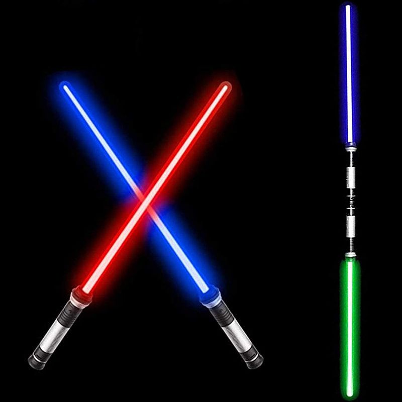 Photo 1 of GeeVen Lightsaber 7 Colors Changeable Hilt Light Saber and Length for Galaxy War Fighters and Warriors, Dual Swords Set for Party Favors Birthday Gifts

