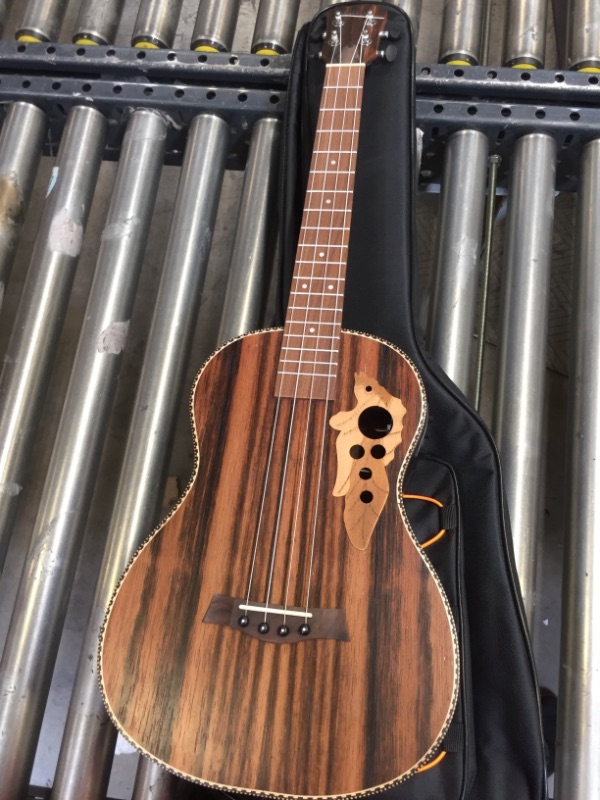 Photo 2 of 30 Inch All Blackwood Baritone Acoustic Electric Ukulele With Truss Rod with EQ with Gig Bag,Strap,Nylon String,Electric Tuner,Pick,shaker
