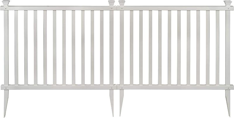 Photo 1 of Zippity Outdoor Products ZP19037 No Dig Baskenridge Semi-Permanent Vinyl Fence, White (36in H x 42in W)- 2 pack
