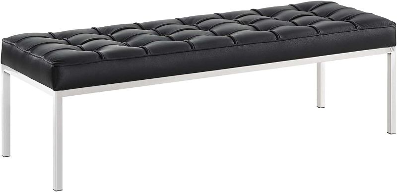 Photo 1 of  Leather Bench, Black