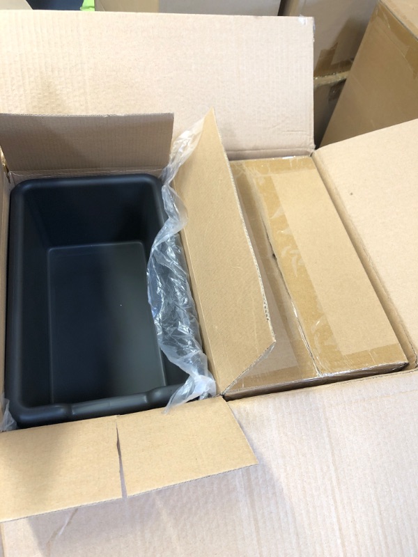 Photo 1 of 24 PCS Top Notch Plastic Rectangular Storage Bin Dimensions: 13.25 x 8 x 5 inches
 ----- CASE OF 24 BINS 
 

