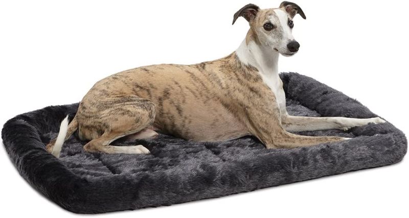 Photo 1 of 36L-Inch Gray Dog Bed or Cat Bed w/ Comfortable Bolster | Ideal for Medium / Large Dog Breeds & Fits a 36-Inch Dog Crate | Easy Maintenance Machine Wash & Dry
