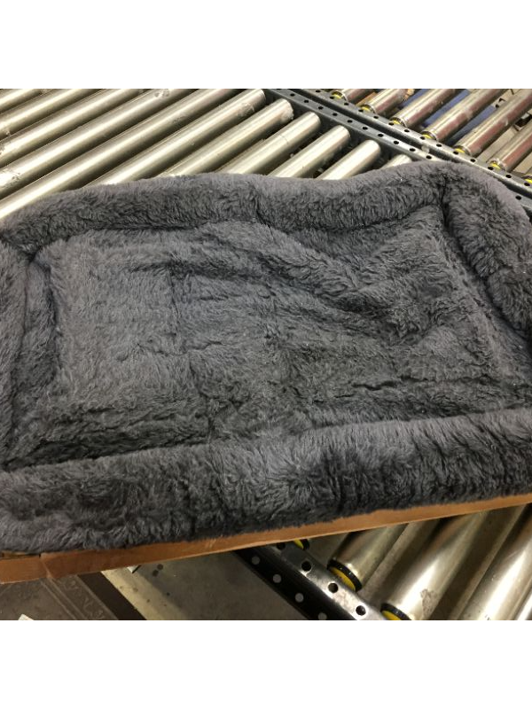 Photo 2 of 36L-Inch Gray Dog Bed or Cat Bed w/ Comfortable Bolster | Ideal for Medium / Large Dog Breeds & Fits a 36-Inch Dog Crate | Easy Maintenance Machine Wash & Dry