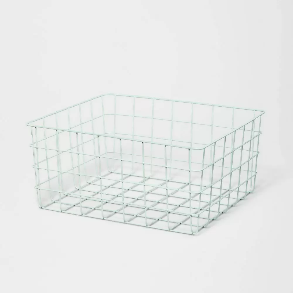 Photo 1 of 13" Rectangular Wire Decorative Basket Green - Brightroom
(PACK OF 2)
