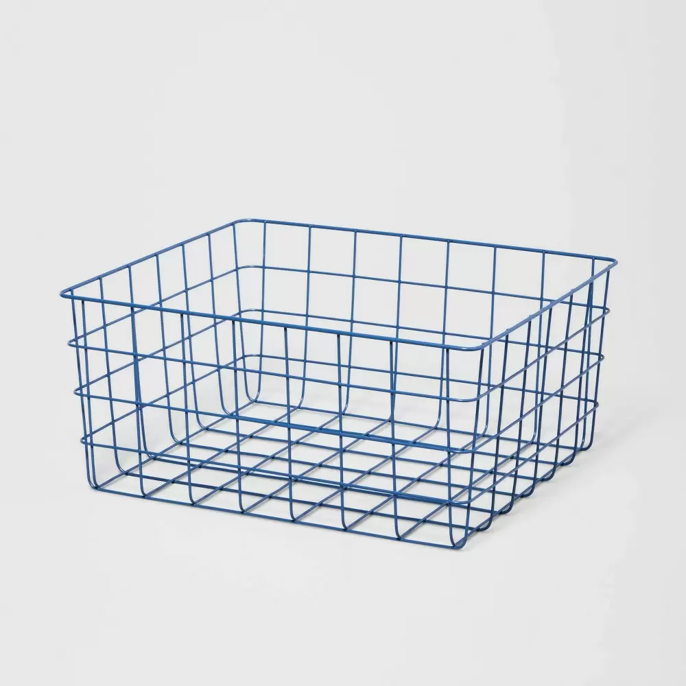 Photo 1 of 13" Rectangular Wire Decorative Basket Blue - Brightroom
(PACK OF 2)