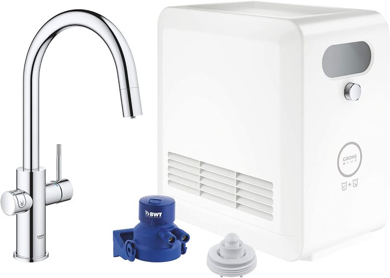 Photo 1 of GROHE 31251002 Blue Professional Kitchen Faucet Starter Kit, Starlight Chrome
