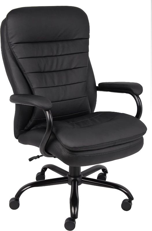 Photo 1 of Boss Office Products Heavy Duty Double Plush CaressoftPlus Chair-400 Lbs, Black
