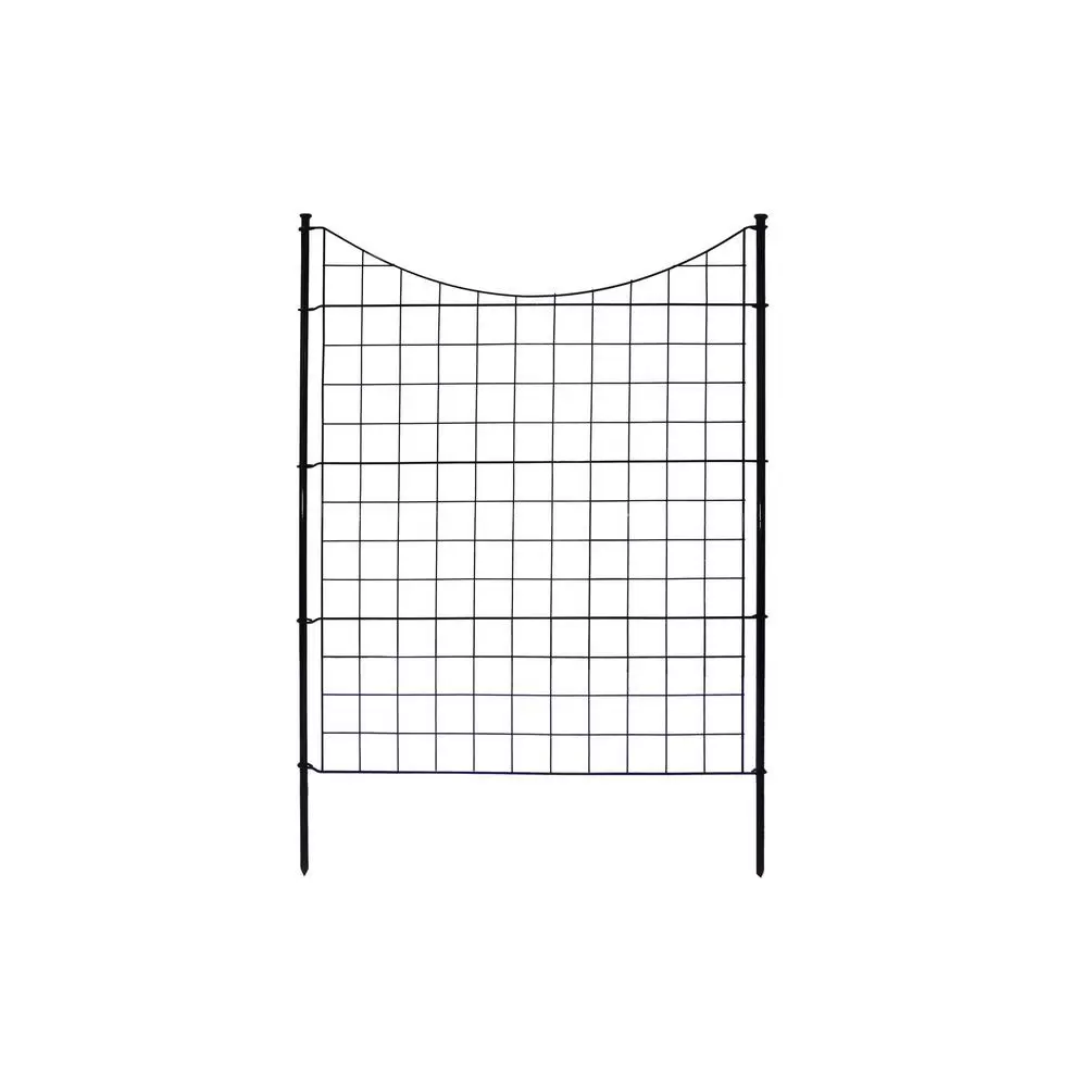 Photo 1 of 3.25 ft. H x 3 ft. W Zippity Black Metal Garden Fence Panel with Stakes (5-pack)
