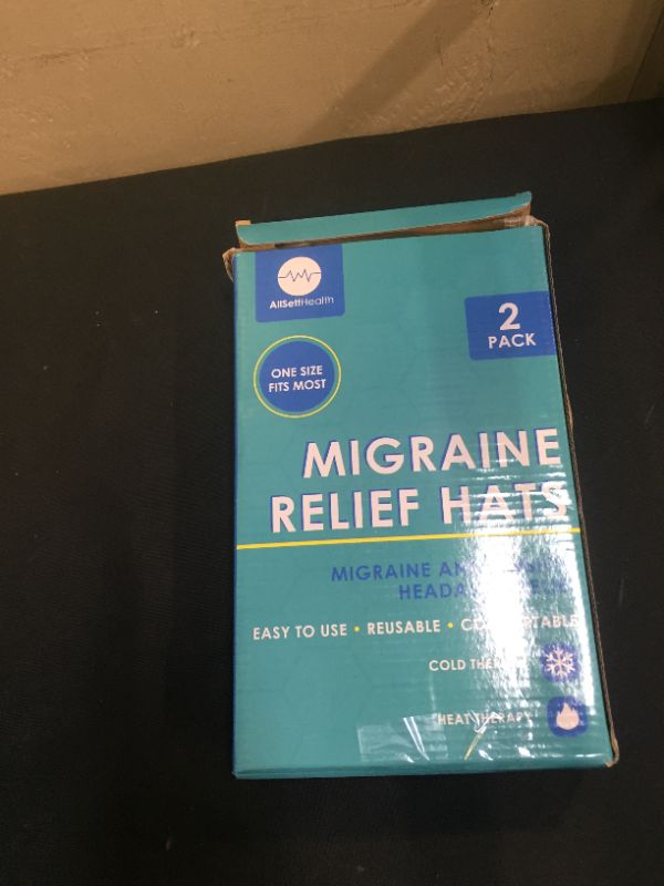 Photo 3 of 2 Pack - Form Fitting Migraine Relief Ice Head Wrap | Headache and Migraine Hat | Hot and Cold Therapy for Puffy Eyes, Tension, Sinus and Stress Relief
