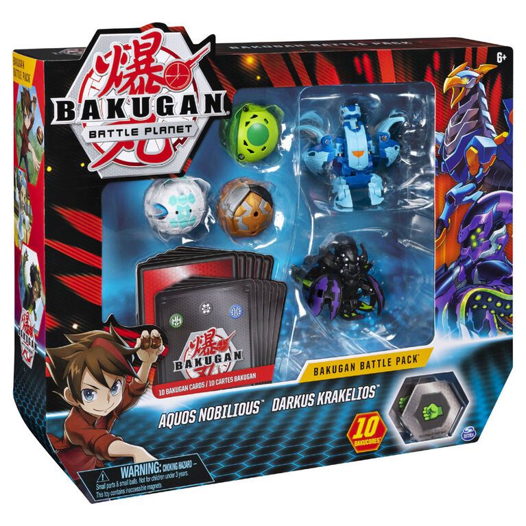 Photo 1 of Bakugan Aquos Nobilious Darkus Krakelios Battle Pack
