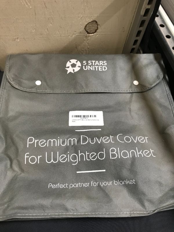 Photo 3 of 5 STARS UNITED Weighted Blanket Cover – 41”x60”, Grey, Bamboo Dual-Sided - Removable Duvet Cover Only
